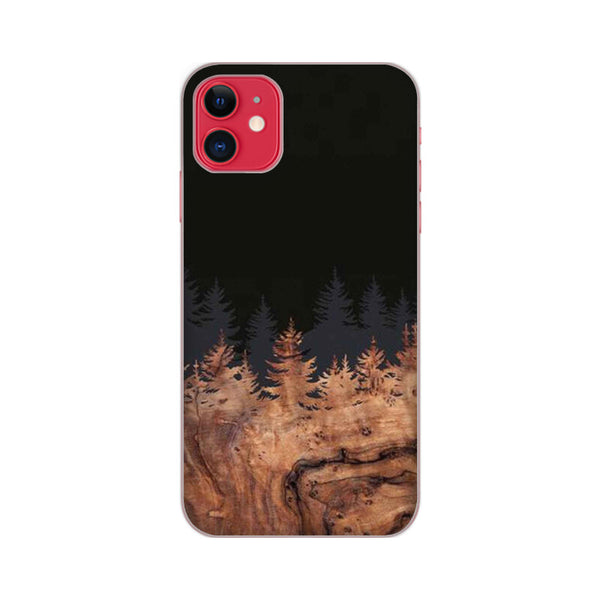 Wood Pattern With Snowflakes Pattern Mobile Case Cover for iPhone 11