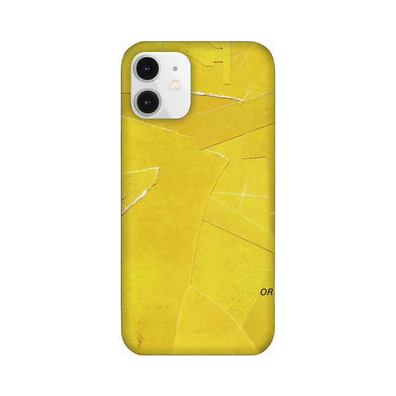 Yellow Paper Pattern Mobile Case Cover for iPhone 12/ iPhone 12 Mini/