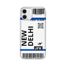 Flying to New Delhi Flight Ticket Pattern Mobile Case Cover for iPhone 12/ iPhone 12 Mini/ iPhone 12 Pro/ iPhone 12 Pro Max