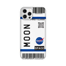 Flying to Moon Flight Ticket Pattern Mobile Cover for iPhone 12/ iPhone 12 Mini/ iPhone 12 Pro/ iPhone 12 Pro Max