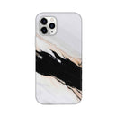 Black Patch White Marble Pattern Mobile Case Cover for iPhone 11/ iPhone 11 Pro/ iPhone 11 Pro Max