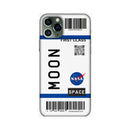 Flying to Moon Flight Ticket Pattern Mobile Cover for iPhone 11/ iPhone 11 Pro/ iPhone 11 Pro Max