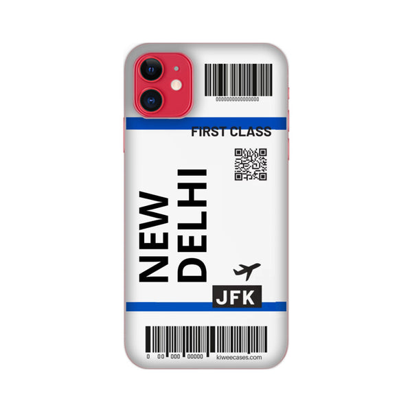 Flying to New Delhi Flight Ticket Pattern Mobile Case Cover for iPhone 11/ iPhone 11 Pro/ iPhone 11 Pro Max
