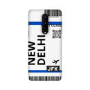 Flying to New Delhi Flight Ticket Pattern Mobile Case Cover for OnePlus 8/ OnePlus 8 Pro