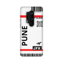 Flying to Pune Flight Ticket Pattern Mobile Case Cover for OnePlus 8/ OnePlus 8 Pro