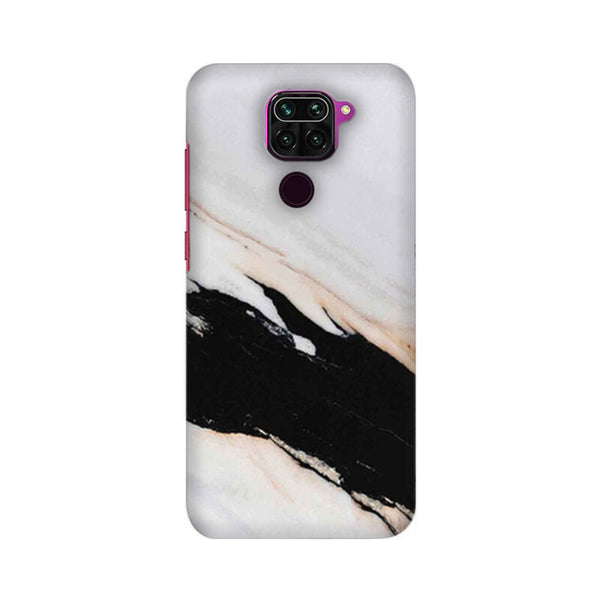 Black Patch White Marble Pattern Mobile Case Cover for Redmi Note 9/ Redmi Note 9 Pro