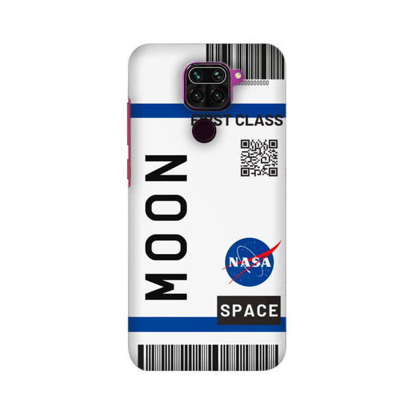 Flying to Moon Flight Ticket Pattern Mobile Cover for Redmi Note 9/ Redmi Note 9 Pro