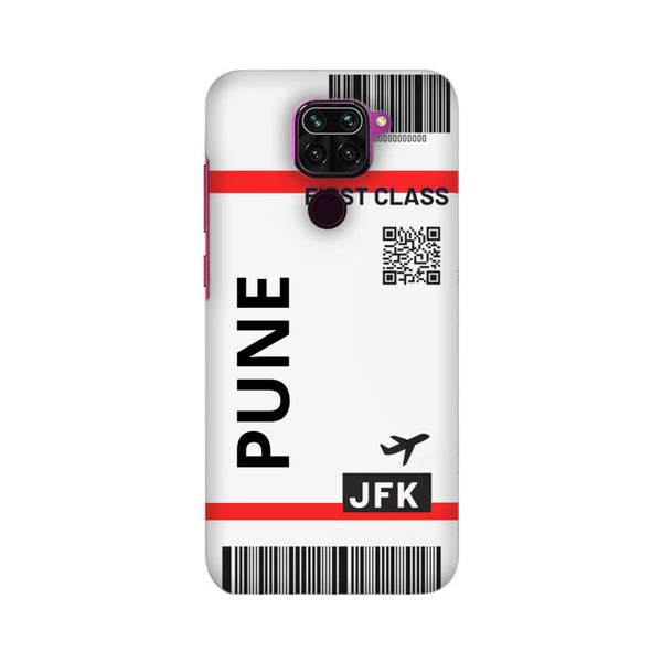 Flying to Pune Flight Ticket Pattern Mobile Case Cover for Redmi Note 9/ Redmi Note 9 Pro