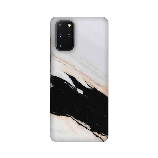 Black Patch White Marble Pattern Mobile Case Cover for Galaxy S20 Plus