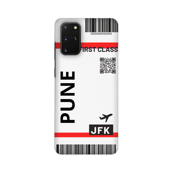 Flying to Pune Flight Ticket Pattern Mobile Case Cover for Galaxy S20 Plus