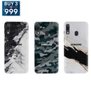 Combo Offer On Natural Marble, Green Camo Pattern Mobile Case For Galaxy A20 ( Pack Of 3 )