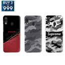 Combo Offer On Red And Black, Superme And Camo Pattern Mobile Case For Galaxy A20 ( Pack Of 3 )