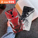 Combo Offer On Iron Man And Marble Pattern Mobile Case For Oneplus 6 ( Pack Of 2 )