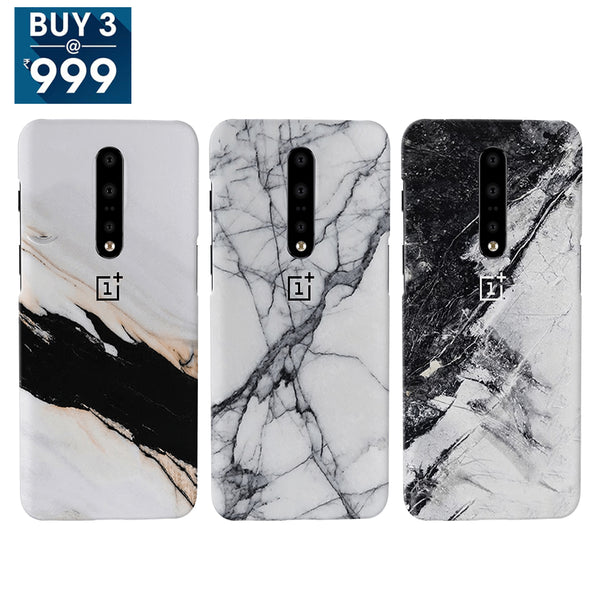 Combo Offer On Natural Marble Pattern Mobile Case For Oneplus 7 Pro ( Pack Of 3 )