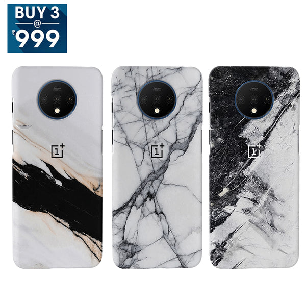 Combo Offer On Natural Marble Pattern Mobile Case For Oneplus 7T  ( Pack Of 3 )