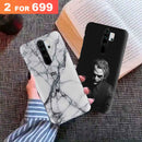 Combo Offer On Black And White Joker And Marble Pattern Mobile Case For Redmi Note 8 Pro ( Pack Of 2 )