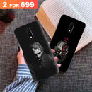 Combo Offer On Black And White Joker And Beard Old Man Pattern Mobile Case For Oneplus 7 ( Pack Of 2 )