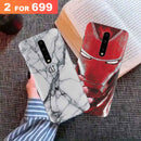 Combo Offer On Iron Man And Marble Pattern Mobile Case For Oneplus 7 Pro ( Pack Of 2 )
