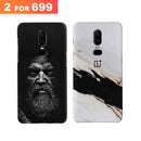 Combo Offer On Beard And Marble Pattern Mobile Case For Oneplus 6 ( Pack Of 2 )