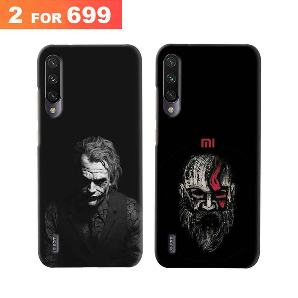 Combo Offer On Black And White Joker And Old Beard Man Pattern Mobile Case For Redmi A3 ( Pack Of 2 )