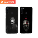 Combo Offer On Black And White Joker And Old Beard Man Pattern Mobile Case For Redmi Note 8 ( Pack Of 2 )