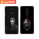 Combo Offer On Black And White Joker And Beard Old Man Pattern Mobile Case For Oneplus 6 ( Pack Of 2 )