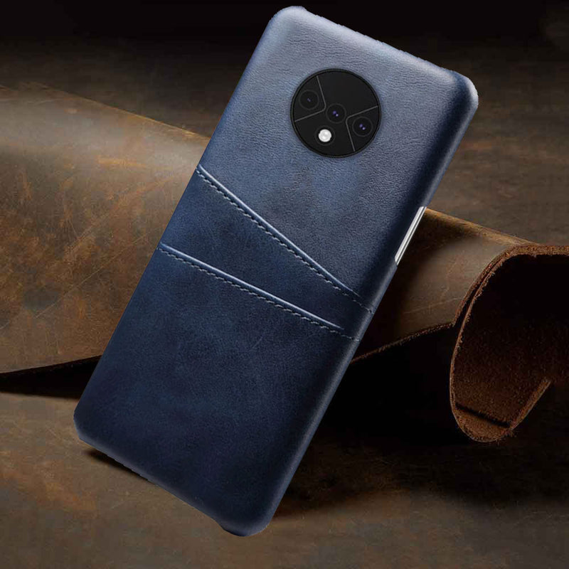 Navy Blue Leather Mobile Cover for Oneplus 7t