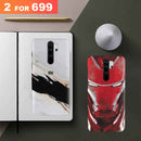 Combo Offer On Iron Man And Marble Pattern Mobile Case For Redmi Note 8 Pro ( Pack Of 2 )