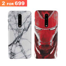 Combo Offer On Iron Man And Marble Pattern Mobile Case For Oneplus 7 Pro ( Pack Of 2 )