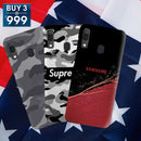 Combo Offer On Red And Black, Superme And Camo Pattern Mobile Case For Galaxy A20 ( Pack Of 3 )