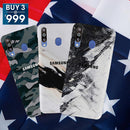 Combo Offer On Natural Marbles And Green Camo Pattern Mobile Case For Galaxy M30 ( Pack Of 3 )