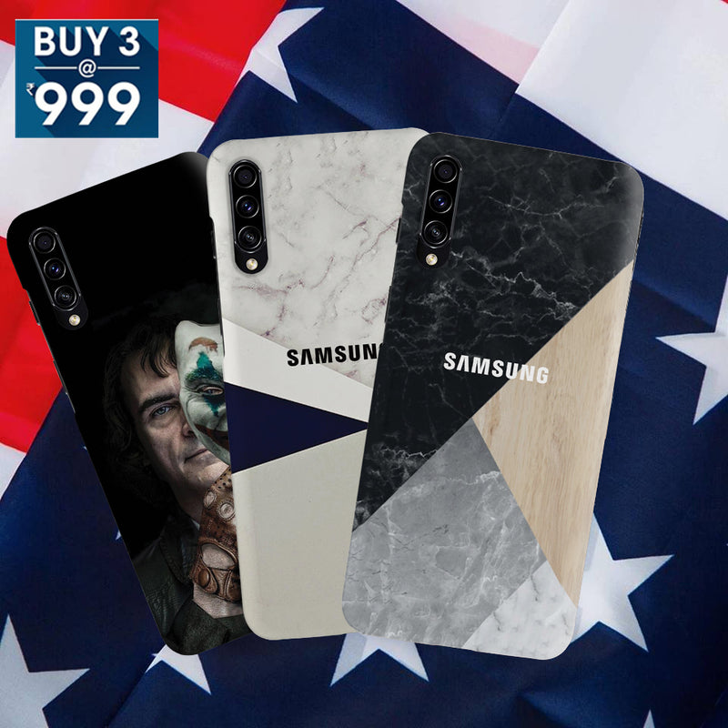 Combo Offer On Joker, And Marble With Colours Pattern Mobile Case For Galaxy A70 ( Pack Of 3 )