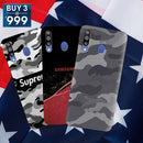 Combo Offer On Black And White, Camo And Superme Pattern Mobile Case For Galaxy M30 ( Pack Of 3 )
