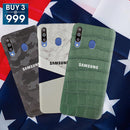 Combo Offer On Marble And Blue, Camo And Green Boxes Pattern Mobile Case For Galaxy M30 ( Pack Of 3 )