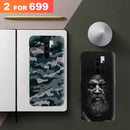 Combo Offer On Beard Man And Green Camo Pattern Mobile Case For Redmi Note 8 Pro ( Pack Of 2 )