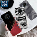 Combo Offer On Red And Black , Superme And Camo Pattern Mobile Case For Oneplus 7T ( Pack Of 3 )