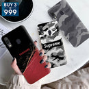 Combo Offer On Red And Black, Superme And Camo Pattern Mobile Case For Galaxy A20 ( Pack Of 3 )