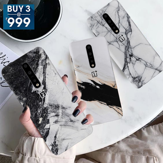 Combo Offer On Natural Marble Pattern Mobile Case For Oneplus 7 Pro ( Pack Of 3 )