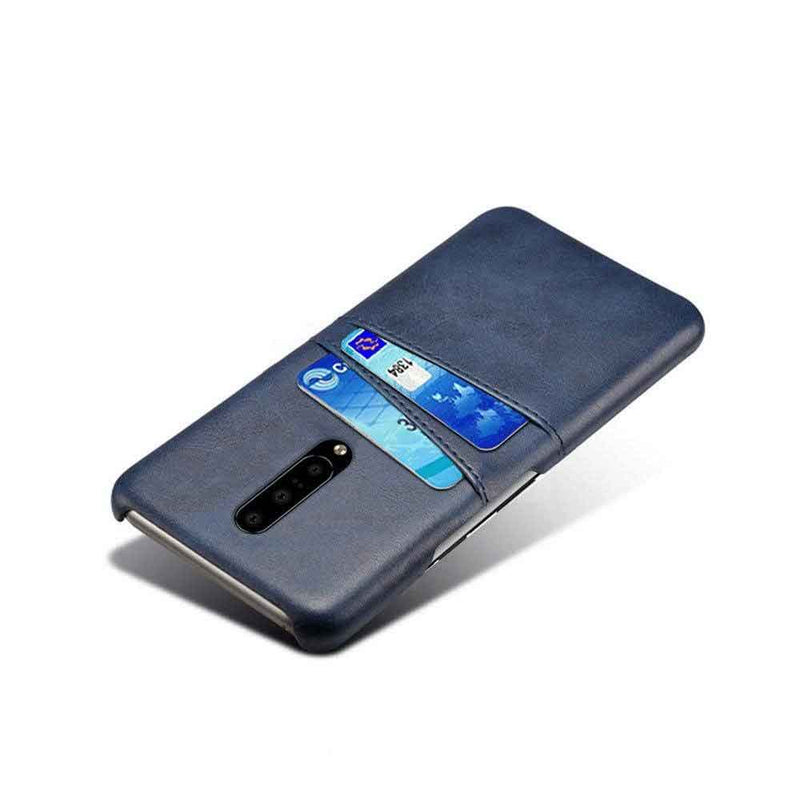 Navy Blue Leather Mobile Cover for Oneplus 7 Pro