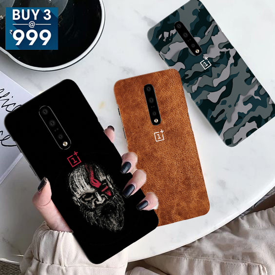 Combo Offer On Beard, Deasert And Military Camo Pattern Mobile Case For Oneplus 7T Pro ( Pack Of 3 )