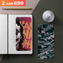 Combo Offer On Joker And Green Camo Pattern Mobile Case For Redmi Note 8 ( Pack Of 2 )