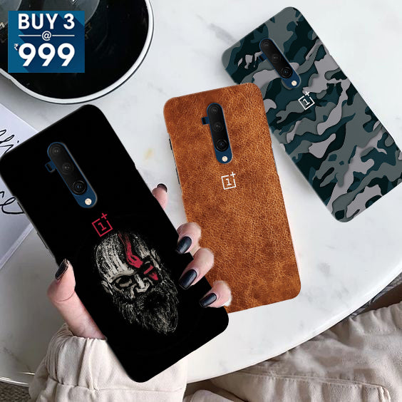 Combo Offer On Beard, Deasert And Military Camo Pattern Mobile Case For Oneplus 7T Pro ( Pack Of 3 )