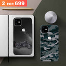 Combo Offer On Biker And Green Camo Pattern Mobile Case For IPhone 11 ( Pack Of 2 )