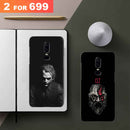 Combo Offer On Black And White Joker And Beard Old Man Pattern Mobile Case For Oneplus 6 ( Pack Of 2 )