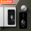 Combo Offer On Black And White Joker And Beard Old Man Pattern Mobile Case For Oneplus 7 ( Pack Of 2 )