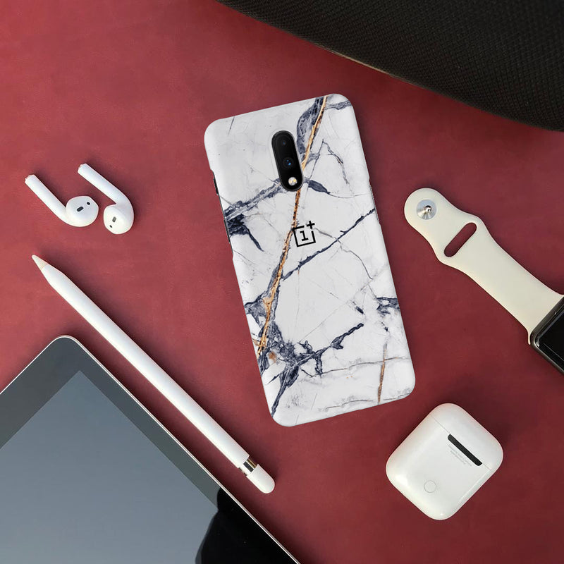 White Marble Pattern Mobile Case Cover For Oneplus 7