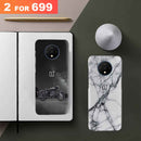 Combo Offer On Biker And Marble Pattern Mobile Case For Oneplus 7T ( Pack Of 2 )