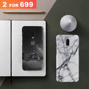 Combo Offer On Biker And Marble Pattern Mobile Case For Oneplus 6T ( Pack Of 2 )