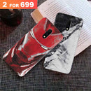 Combo Offer On Iron Man And Marble Pattern Mobile Case For Oneplus 7 ( Pack Of 2 )
