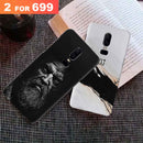 Combo Offer On Beard And Marble Pattern Mobile Case For Oneplus 6 ( Pack Of 2 )
